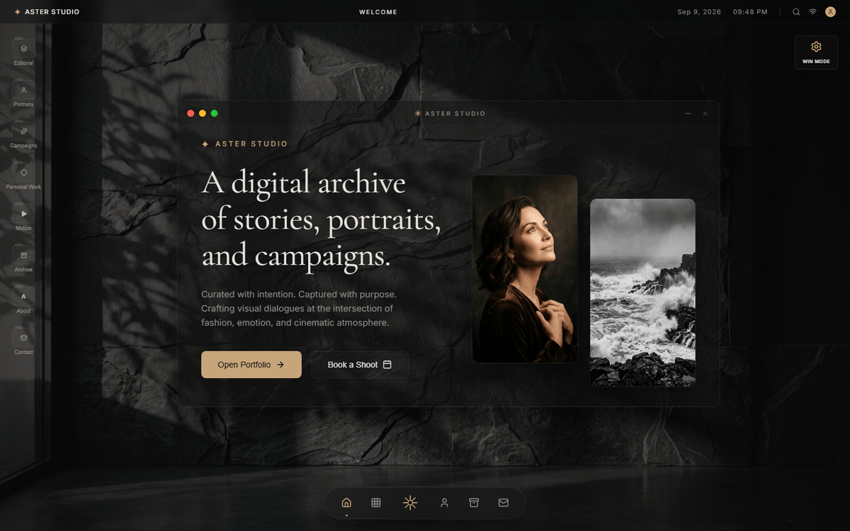 Aster Studio website template screenshot
